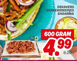 Dekamarkt Dekavers varkensreepjes shoarma aanbieding