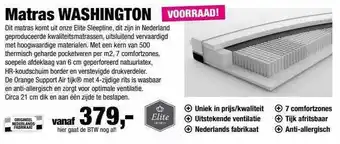 Matrasconcurrent Matras Washington aanbieding