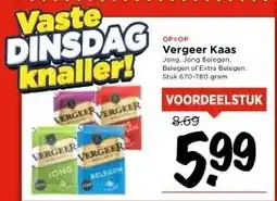 Vomar Voordeelmarkt Vergeer Kaas Jong, Jong Belegen, Belegen of Extra Belegen. aanbieding