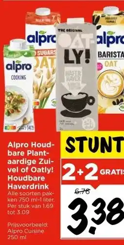 Vomar Voordeelmarkt Alpro Houd- bare Plant- vel of Oatly!  Houdbare Haverdrink aanbieding