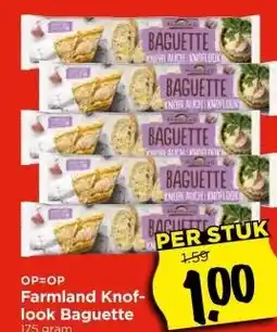 Vomar Voordeelmarkt Farmland Knof- look Baguette 175 gram aanbieding