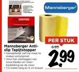 Vomar Voordeelmarkt Mannsberger Anti- slip Tapijtstopper aanbieding