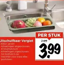 Vomar Voordeelmarkt Uitschuifbaar Vergiet aanbieding