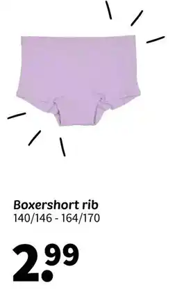 Wibra Boxershort rib 140/146-164/170 aanbieding