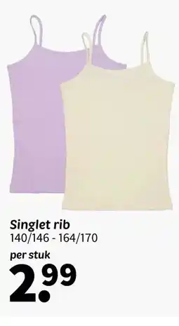 Wibra Singlet rib 140/146-164/170 aanbieding