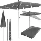 Praxis Tectake - Parasol Vanessa 200x125 in hoogte verstelbaar en kantelbaar - color_grey aanbieding