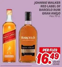 Dekamarkt Johnnie walker red label of barcelo rum gran anejo aanbieding