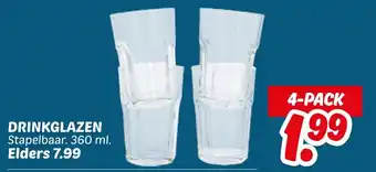 Dekamarkt Drinkglazen aanbieding