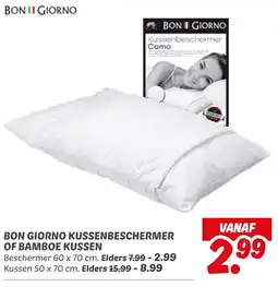 Dekamarkt Bon giorno kussenbeschermer of bamboe kussen aanbieding