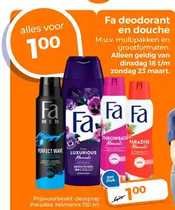 Trekpleister Fa deodorant en douche aanbieding