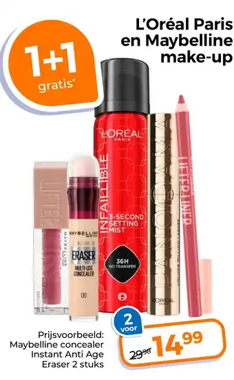 Trekpleister L'Oréal Paris en Maybelline make up aanbieding