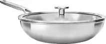 Bol.com KitchenAid Multi-Ply RVS Wok - ø 28cm - 35L - met glazen deksel - PFAS-vrij aanbieding