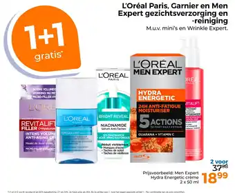 Trekpleister L'Oréal Paris, Garnier en Men Expert gezichtsverzorging en -reiniging aanbieding