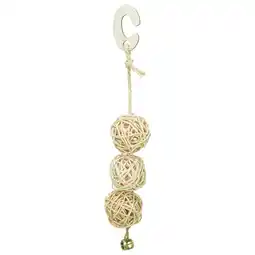 Pets Place Trixie Rotan Ballen Met Klokje - Vogelspeelgoed - 24 cm aanbieding