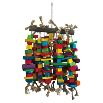 Pets Place Keddoc Vogelspeelgoed Jawa Blocks - Vogelspeelgoed - 55x35x15 cm Multi-Color aanbieding