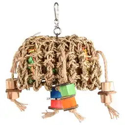 Pets Place Flamingo Vogelspeelgoed Net Rechthoek - Vogelspeelgoed - 21x10x25 cm Multi-Color aanbieding