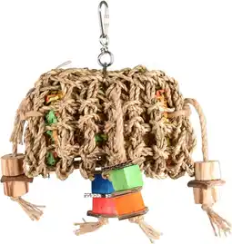 Pets Place Flamingo Vogelspeelgoed Net Rechthoek - Vogelspeelgoed - 21x10x25 cm Multi-Color aanbieding