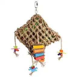 Pets Place Flamingo Vogelspeelgoed Net Vierkant - Vogelspeelgoed - 28x10x45 cm Multi-Color aanbieding