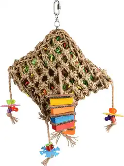 Pets Place Flamingo Vogelspeelgoed Net Vierkant - Vogelspeelgoed - 28x10x45 cm Multi-Color aanbieding