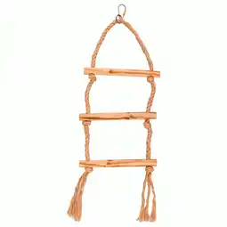 Pets Place Flamingo Vogelspeelgoed Bbq Touwring Triple - Vogelspeelgoed - 16.2x1.5x51 cm Beige Natural aanbieding