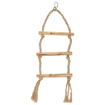 Pets Place Flamingo Vogelspeelgoed Bbq Touwring Triple - Vogelspeelgoed - 16.2x1.5x51 cm Beige Natural aanbieding