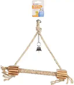Pets Place Flamingo Vogelspeelgoed Bbq Triangle - Vogelspeelgoed - 37x4.5x35.5 cm Beige Natural aanbieding