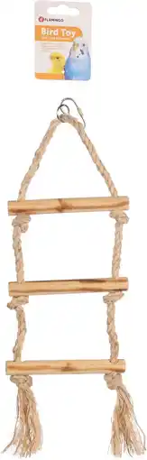 Pets Place Flamingo Vogelspeelgoed Bbq Touwladder - Vogelspeelgoed - 12.5x1.5x40 cm Beige Natural aanbieding