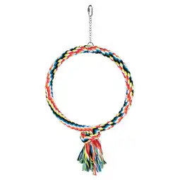 Pets Place Homestyle Vogelspeelgoed Touwring - Vogelspeelgoed - 25x2.5 cm Multi-Color aanbieding