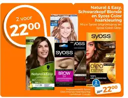 Trekpleister Natural & Easy, Schwarzkopf Blonde en Syoss Color haarkleuring aanbieding