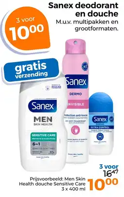 Trekpleister Sanex deodorant en douche aanbieding