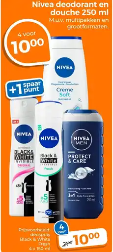 Trekpleister Nivea deodorant en douche aanbieding