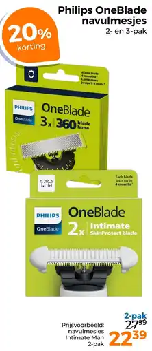 Trekpleister Philips OneBlade navulmesjes aanbieding