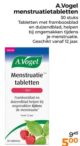 Trekpleister A.Vogel menstruatietabletten aanbieding