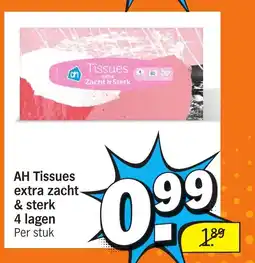 Albert Heijn AH Tissues extra zacht & sterk 4 lagen aanbieding