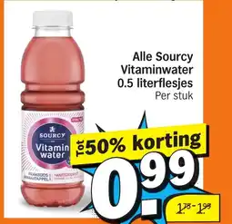 Albert Heijn Alle Sourcy Vitaminwater 0.5 literflesjes aanbieding