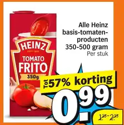 Albert Heijn Alle Heinz basis tomaten producten aanbieding