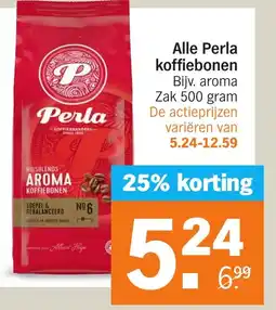 Albert Heijn Alle Perla koffiebonen aanbieding