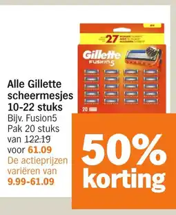 Albert Heijn Alle Gillette scheermesjes aanbieding