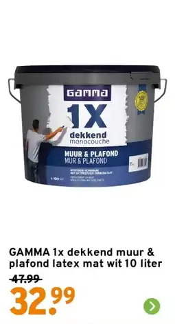 GAMMA GAMMA 1x dekkend muur & plafond latex mat wit aanbieding