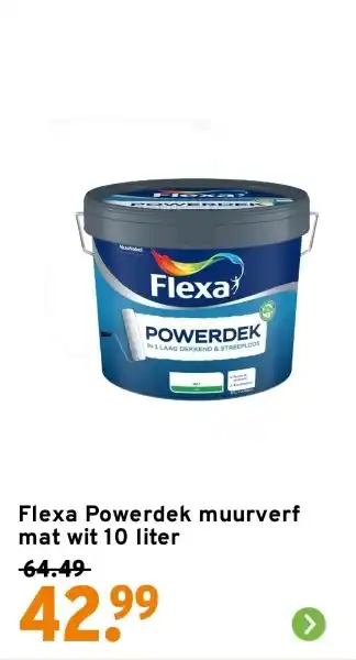 GAMMA Flexa Powerdek muurverf mat wit aanbieding