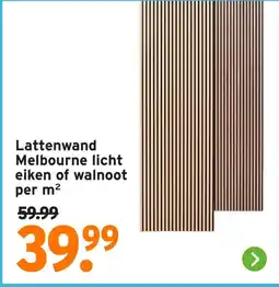 GAMMA Lattenwand Melbourne licht eiken of walnoot aanbieding