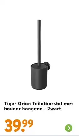 GAMMA Tiger Orion Toiletborstel met houder hangend  Zwart aanbieding