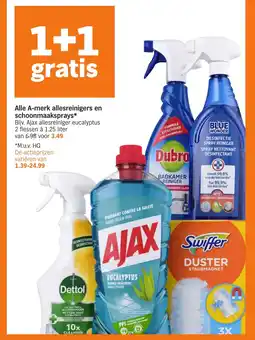 Albert Heijn Alle A merk allesreinigers en schoonmaaksprays aanbieding