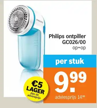 Albert Heijn Philips ontpiller GC026/00 aanbieding