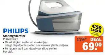 Albert Heijn PHILIPS Stoomgenerator PSG2000/20 aanbieding