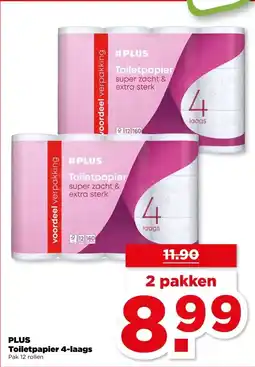 PLUS PLUS Toiletpapier 4-laags aanbieding