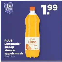 PLUS PLUS Limonadesiroop sinaasappelsmaak aanbieding