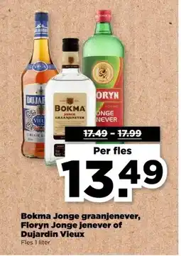 PLUS Bokma Jonge graanjenever, Floryn Jonge jenever of Dujardin Vieux aanbieding