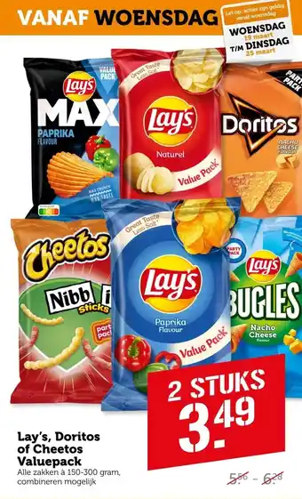 Coop Lay's, Doritos of Cheetos Valuepack aanbieding