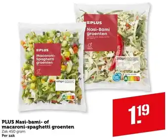 Coop PLUS Nasi bami of macaroni spaghetti groenten aanbieding